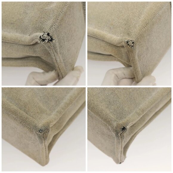 HERMES Fourre Tout MM Hand Bag Canvas Gray Silver Auth - Picture 16 of 16